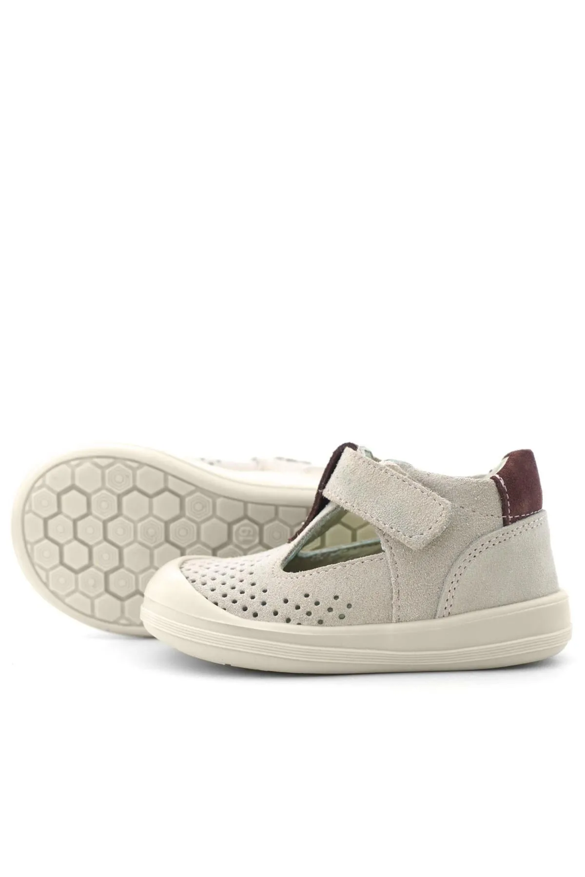 Shaun Hakiki Deri Lila Mor Cırtlı Anatomik Bebek Sandalet