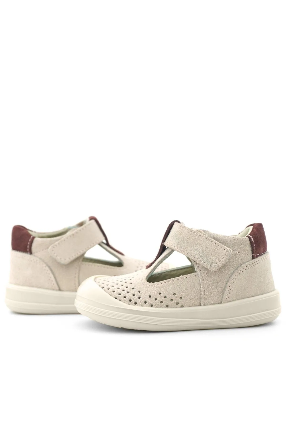 Shaun Hakiki Deri Lila Mor Cırtlı Anatomik Bebek Sandalet