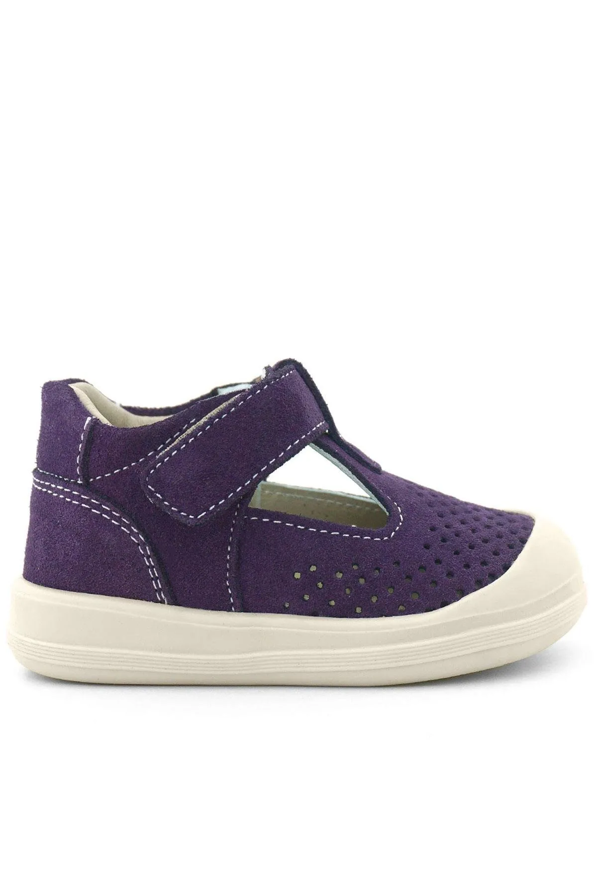 Shaun Hakiki Deri Mor Beyaz Cırtlı Anatomik Bebek Sandalet