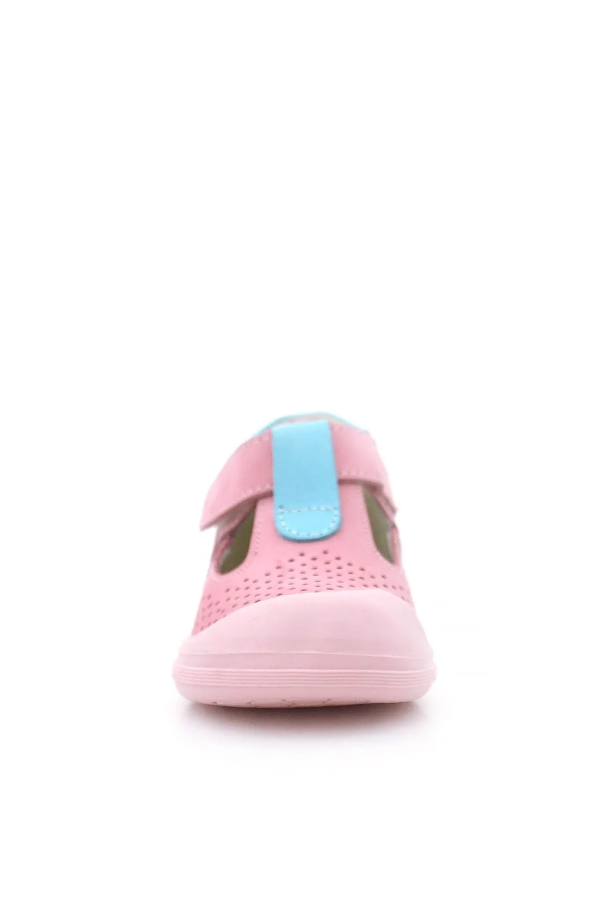 Shaun Hakiki Deri Pembe Mavi Cırtlı Anatomik Bebek Sandalet