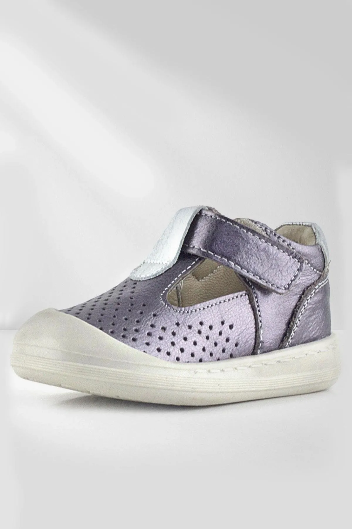 Shaun Hakiki Deri Platin Cırtlı Anatomik Kız Bebek Sandalet