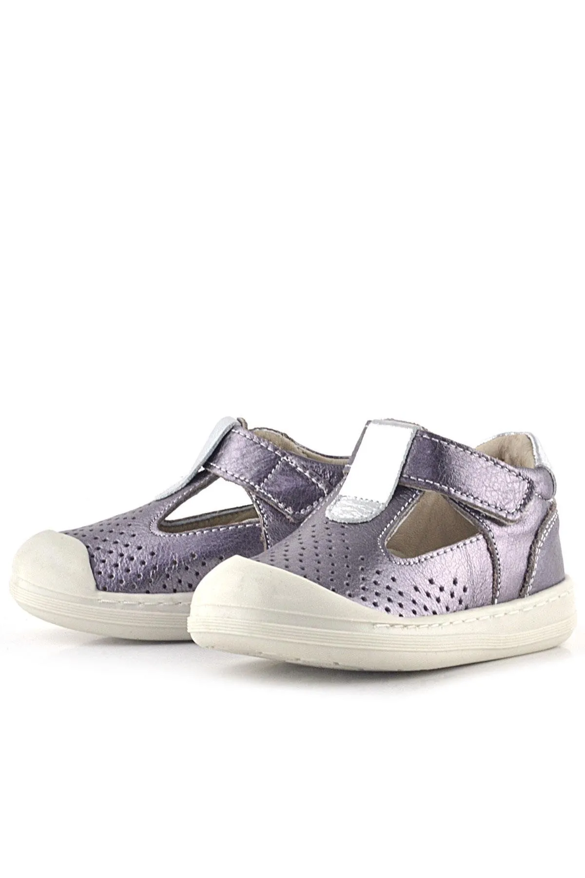 Shaun Hakiki Deri Platin Cırtlı Anatomik Kız Bebek Sandalet