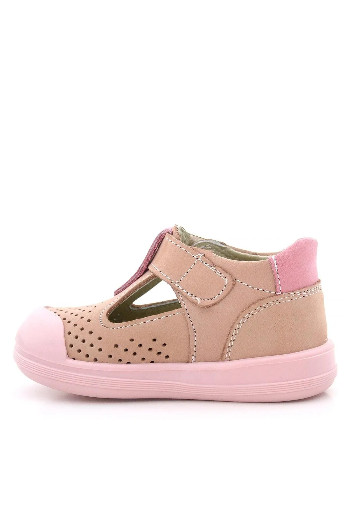 Shaun Hakiki Deri Pudra Pembe Cırtlı Anatomik Bebek Sandalet