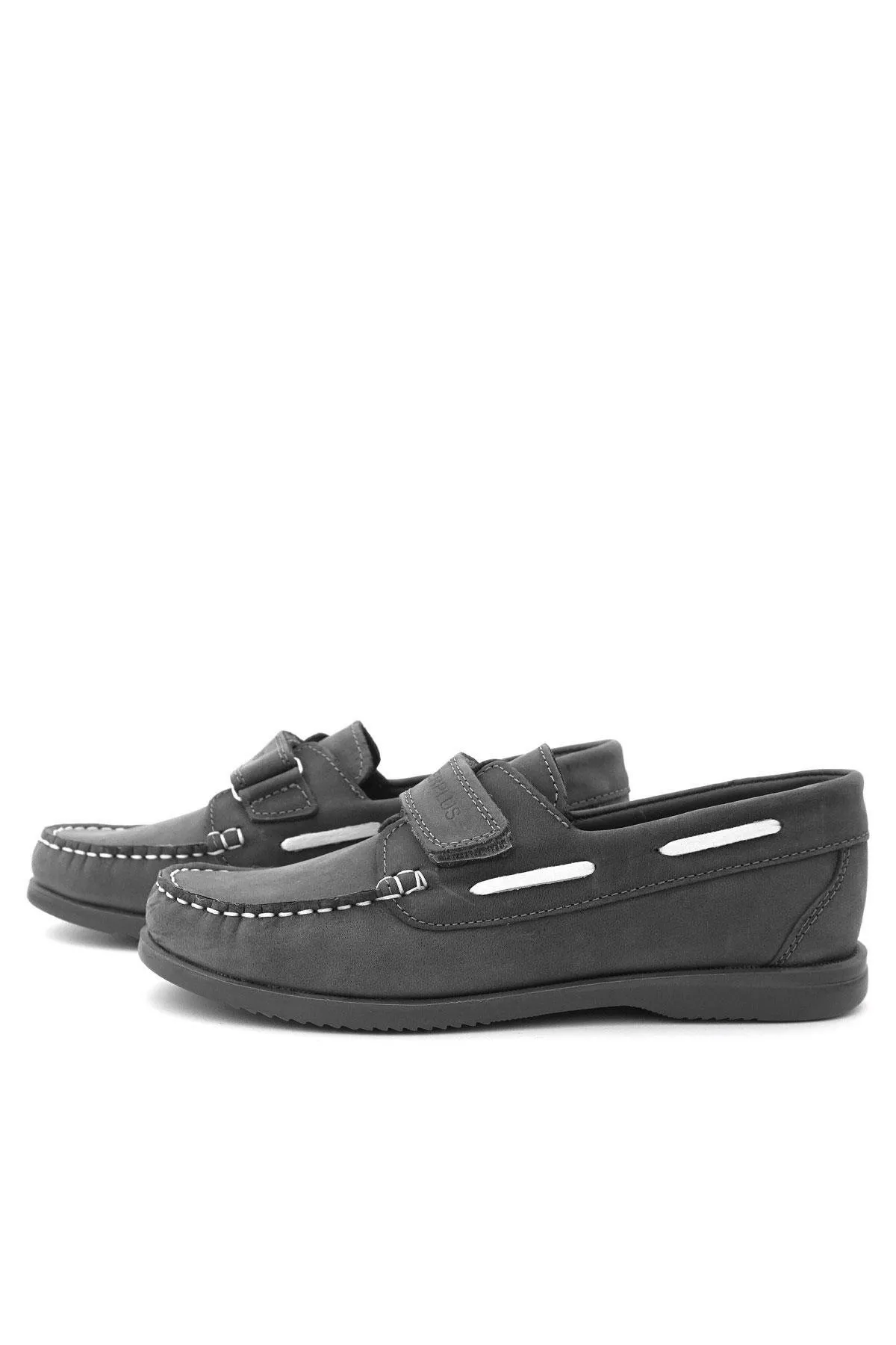 Simurg Hakiki Deri Gri Erkek Çocuk Ayakkabı