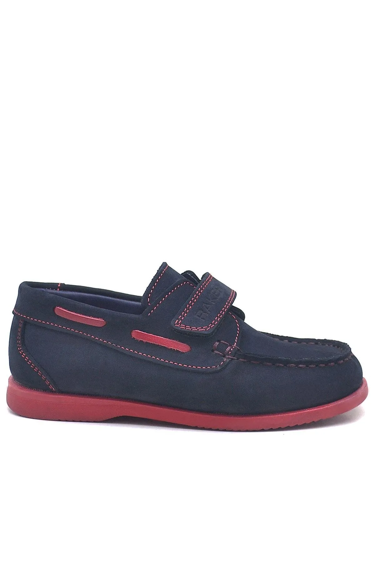 Simurg Hakiki Deri Lacivert Cırtlı Spor Erkek Çocuk Ayakkabı