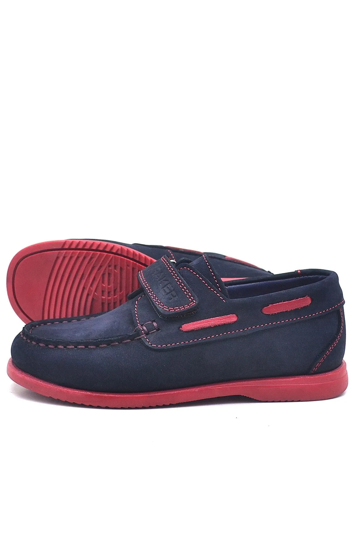 Simurg Hakiki Deri Lacivert Cırtlı Spor Erkek Çocuk Ayakkabı