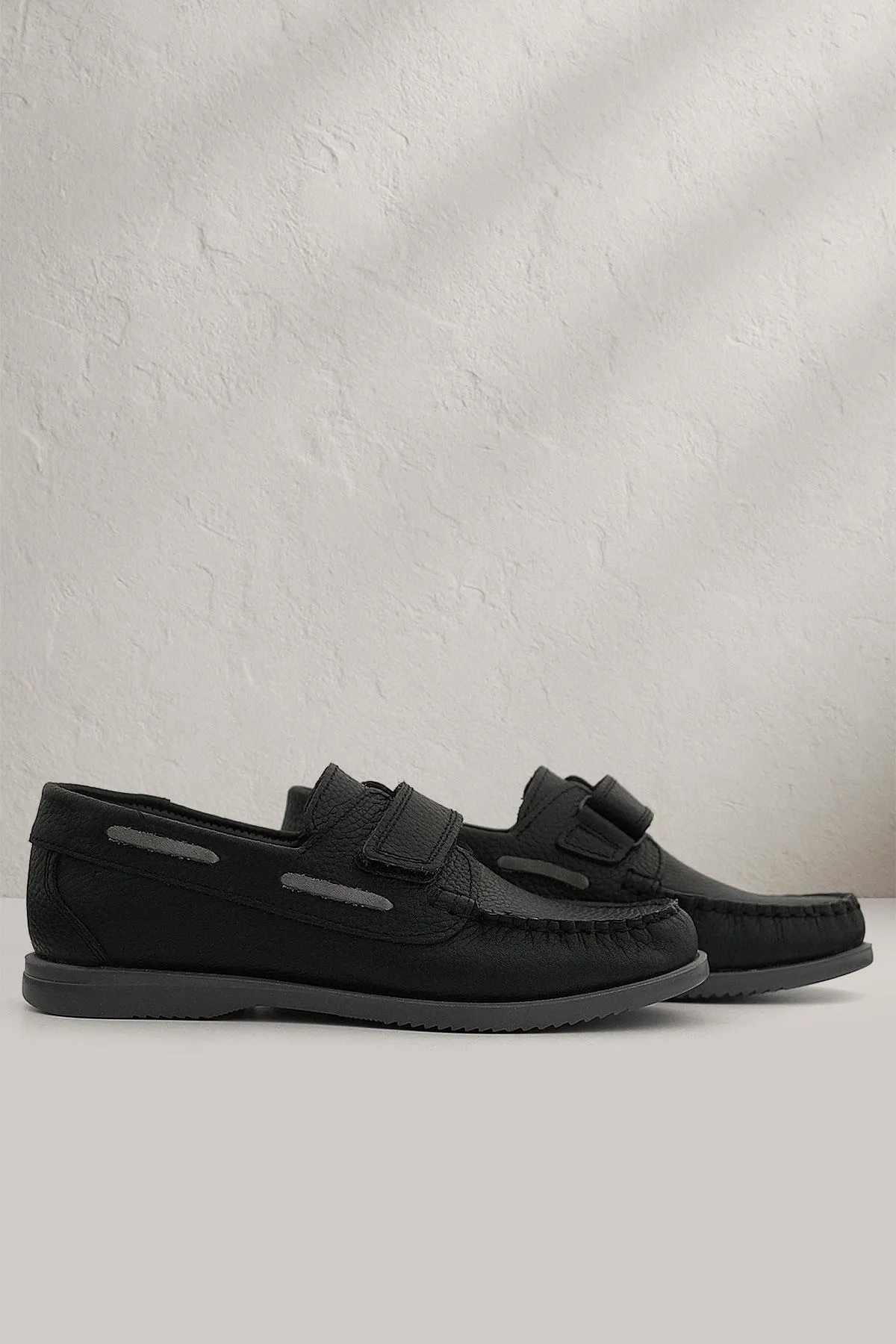 Simurg Hakiki Deri Siyah Erkek Çocuk Ayakkabı