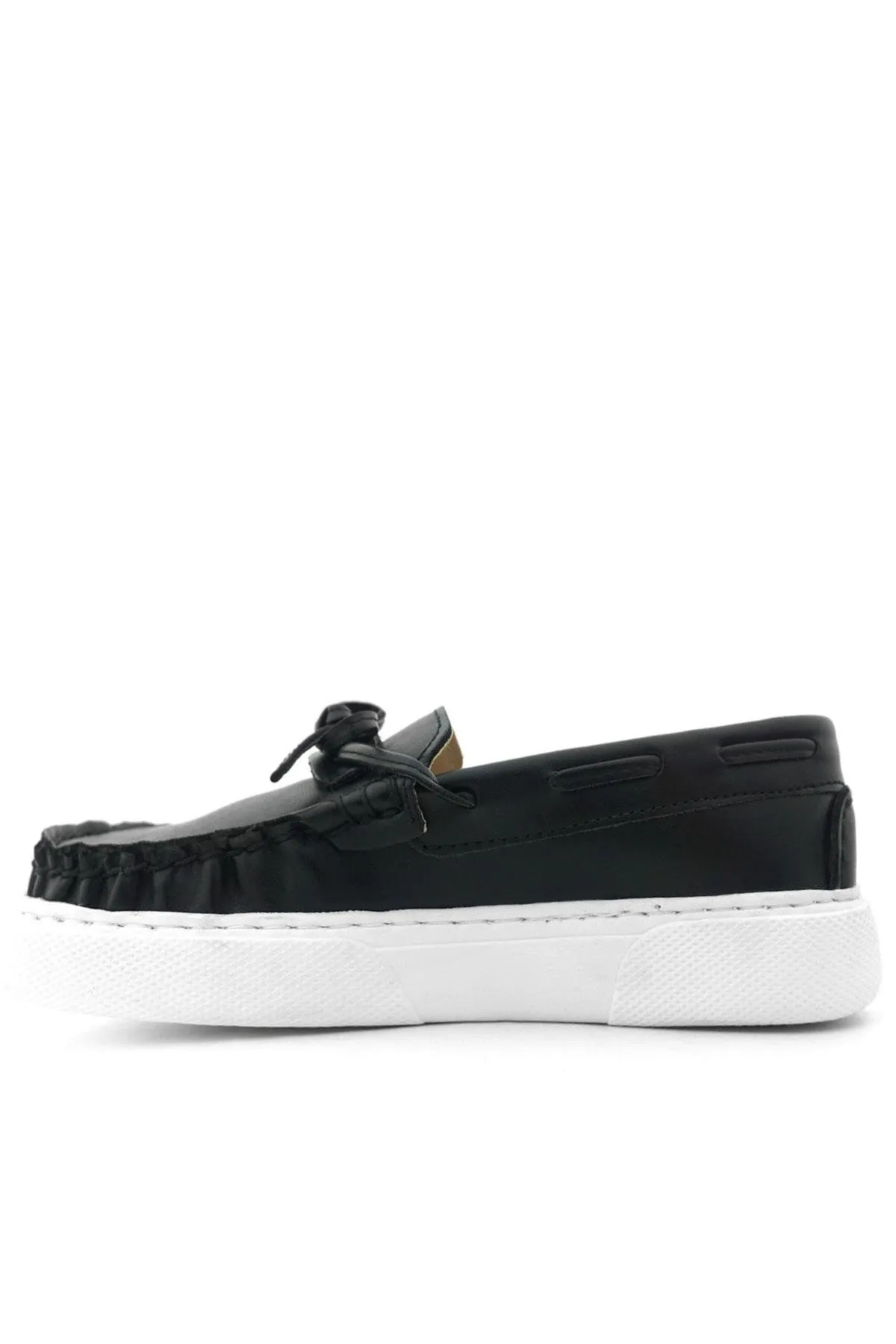 Siyah Cilt Ekstra Hafif Çocuk Makosen Ayakkabı