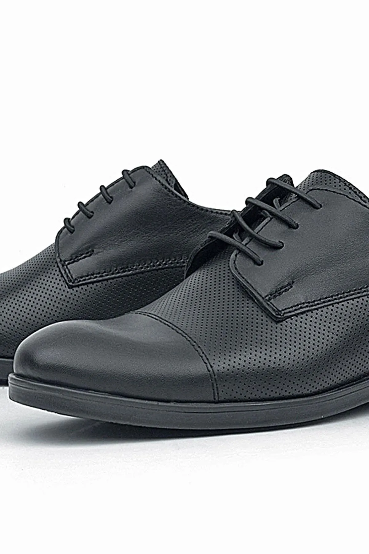 Siyah Mat Bağcıklı Oxford Çocuk Klasik Ayakkabı