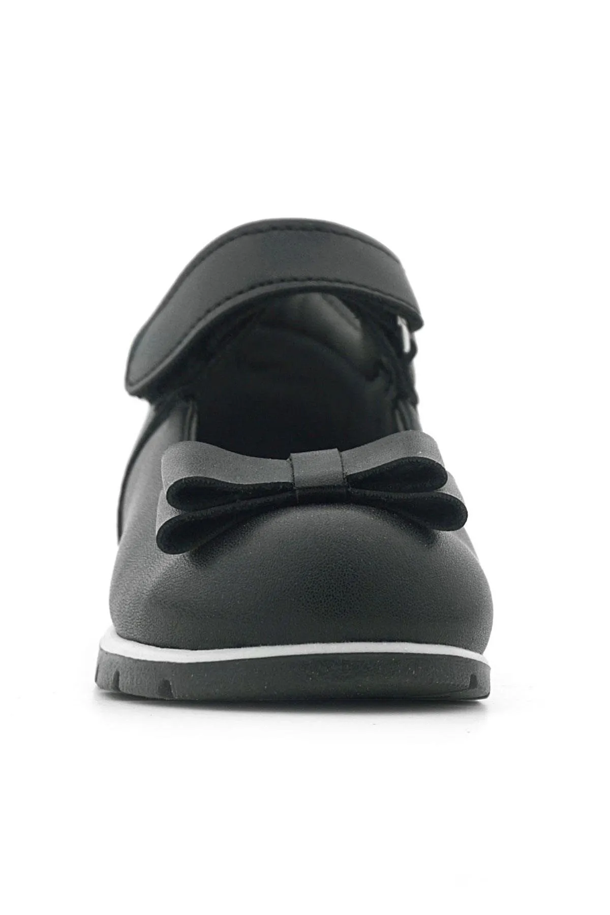 Siyah Mat Fiyonklu Kız Bebek Babet Ayakkabı