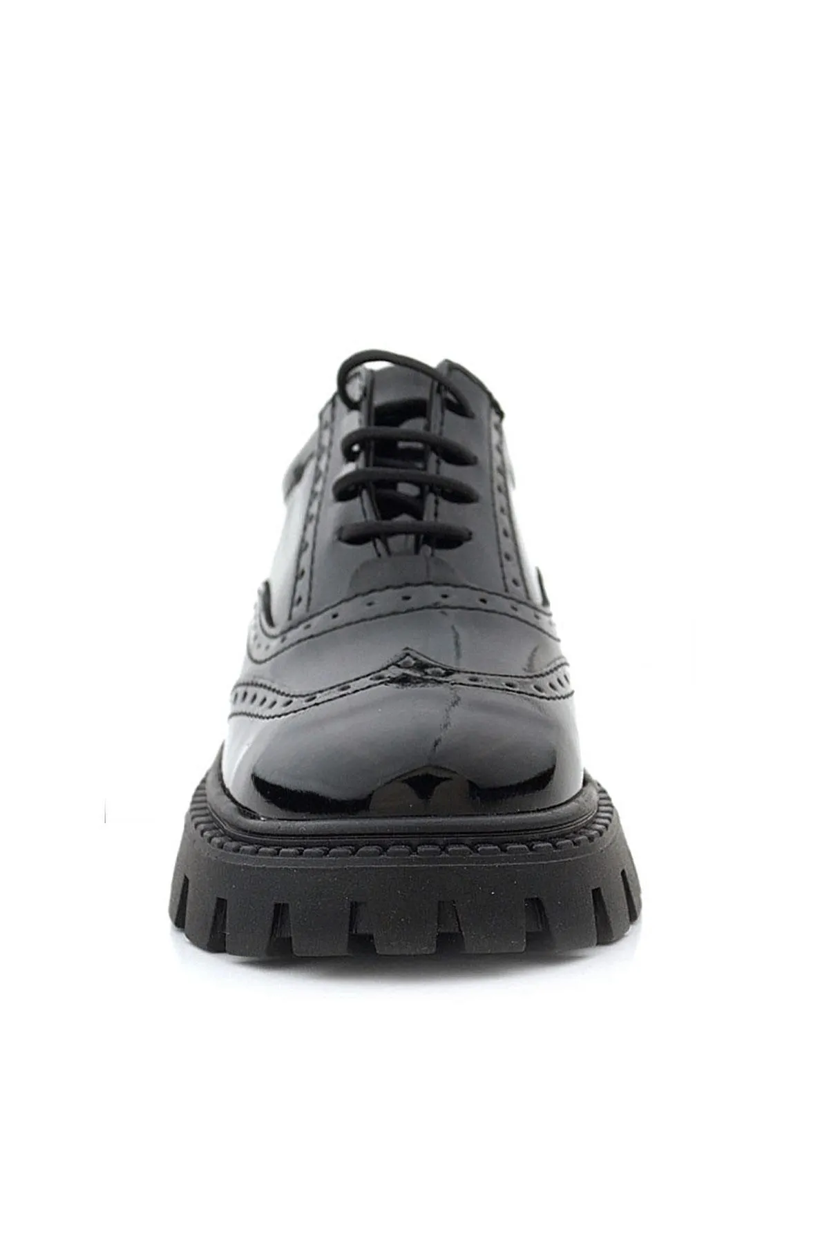 Siyah Rugan Bağcıklı Oxford Kız Çocuk Günlük Ayakkabı