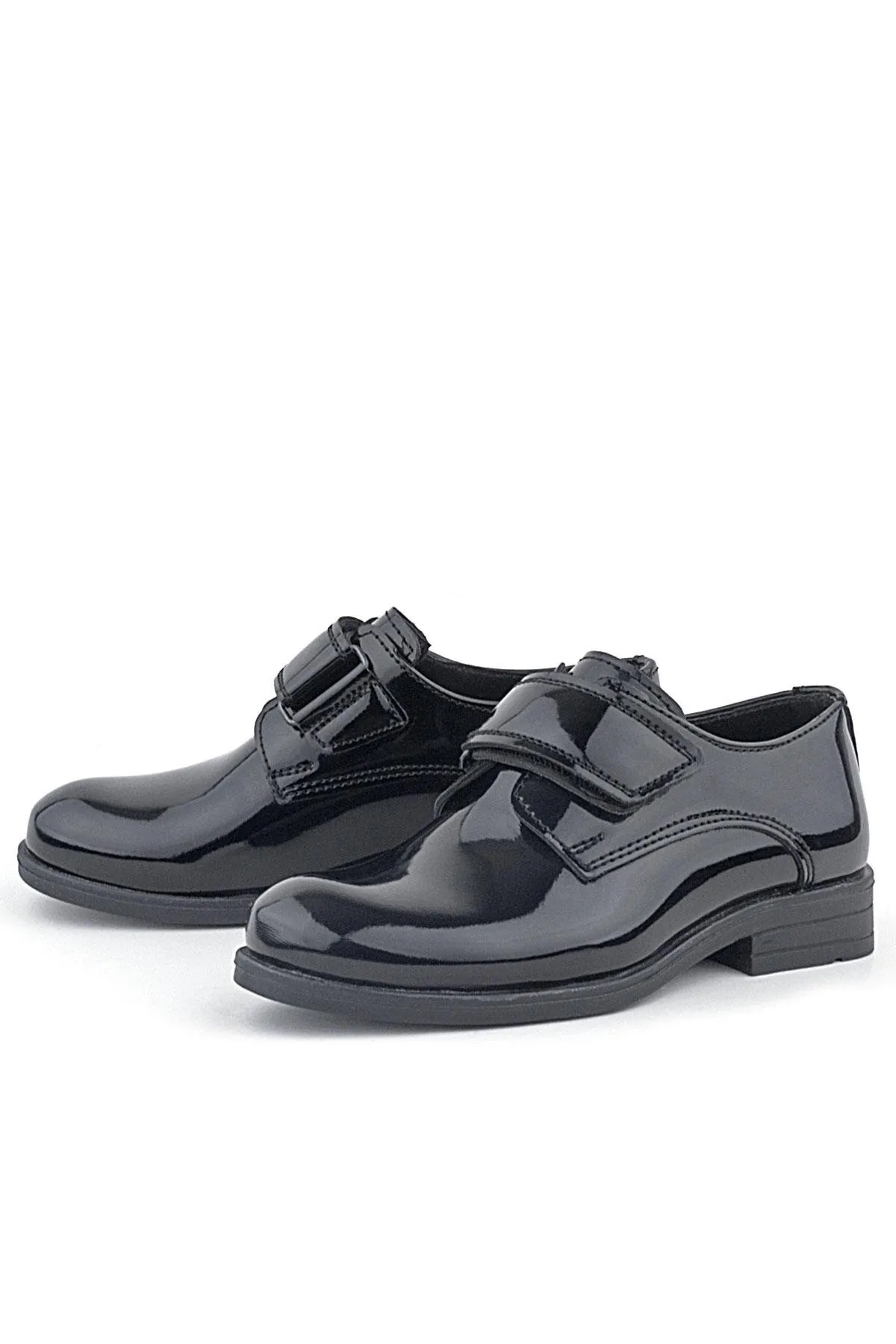 Siyah Rugan Cırt Cırtlı Oxford Çocuk Okul Ayakkabısı