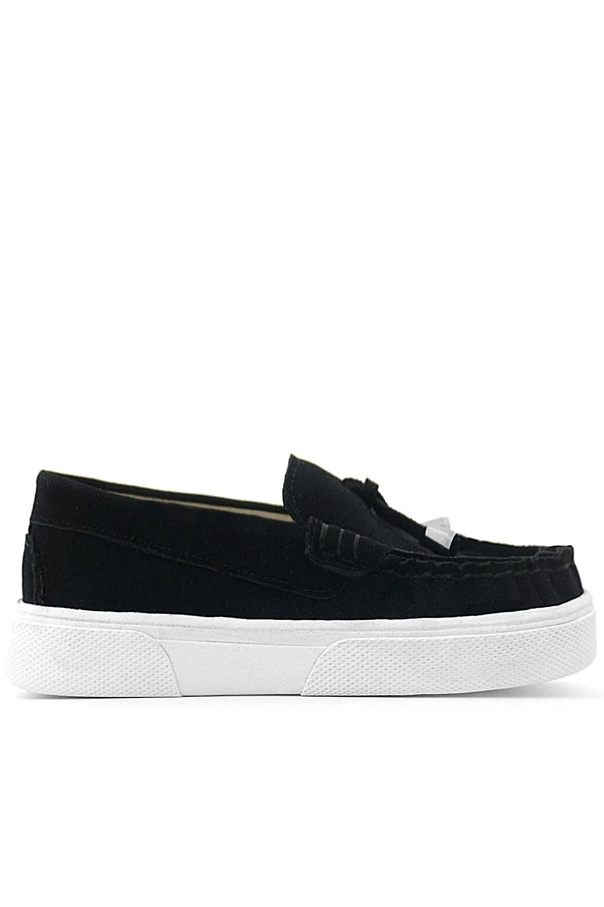 Siyah Süet Ekstra Hafif Çocuk Makosen Ayakkabı