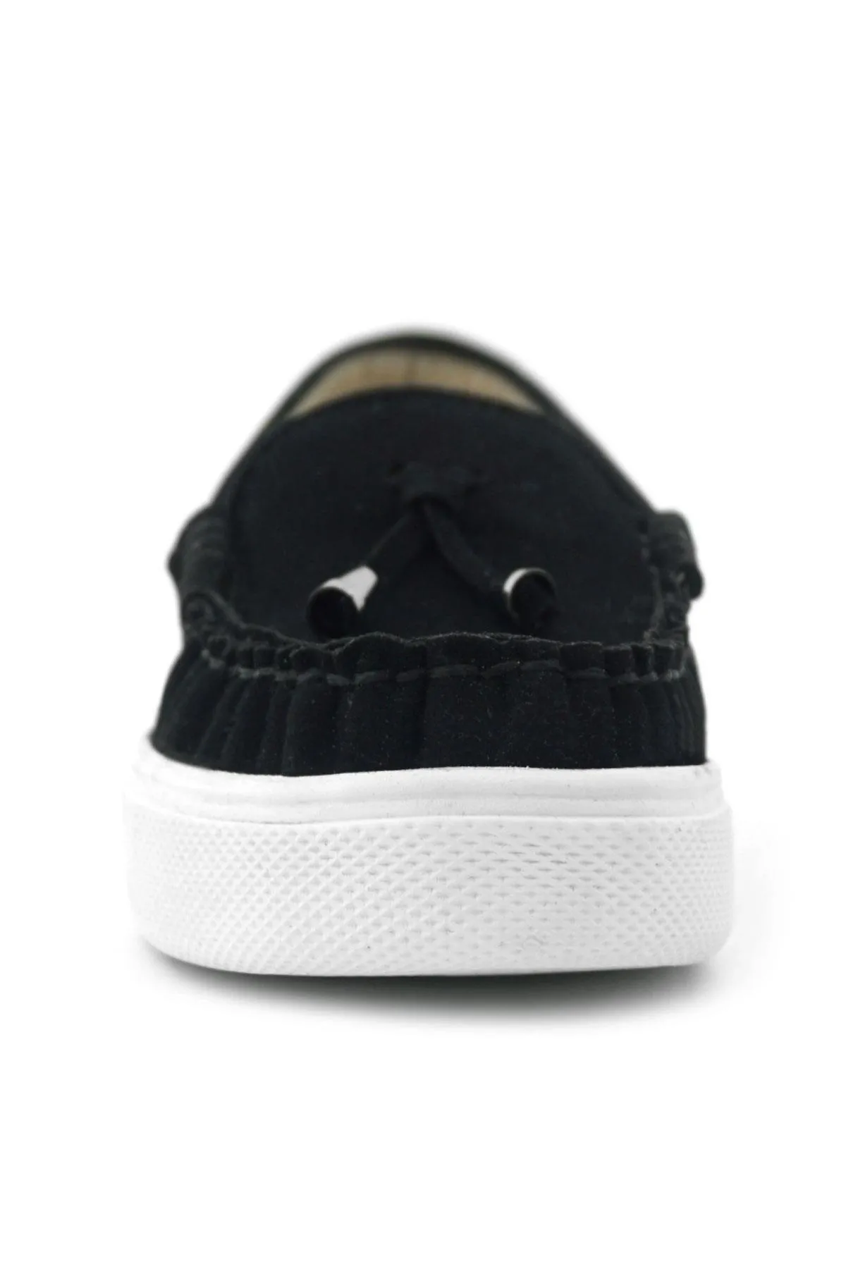 Siyah Süet Ekstra Hafif Çocuk Makosen Ayakkabı