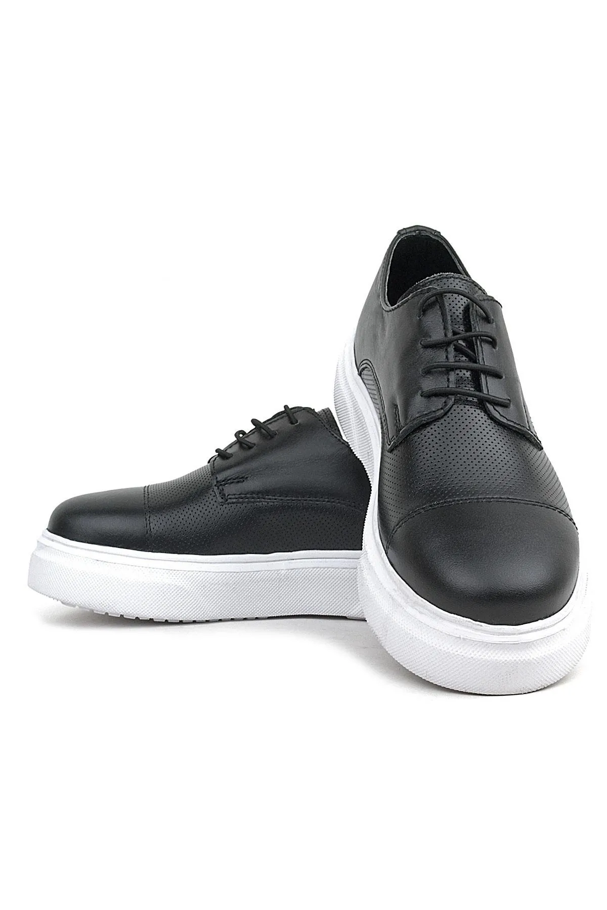 Siyah Yüksek Hafif Taban Çocuk Klasik Ayakkabı
