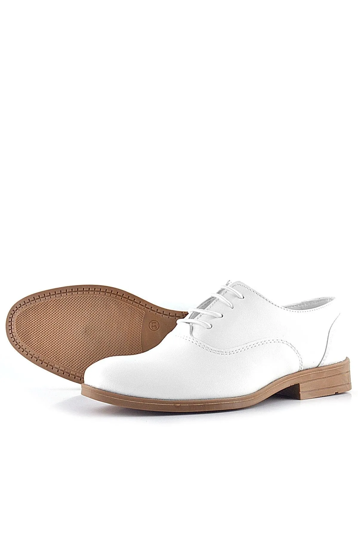 Smokin Beyaz Cilt Bağcıklı Çocuk Klasik Ayakkabısı