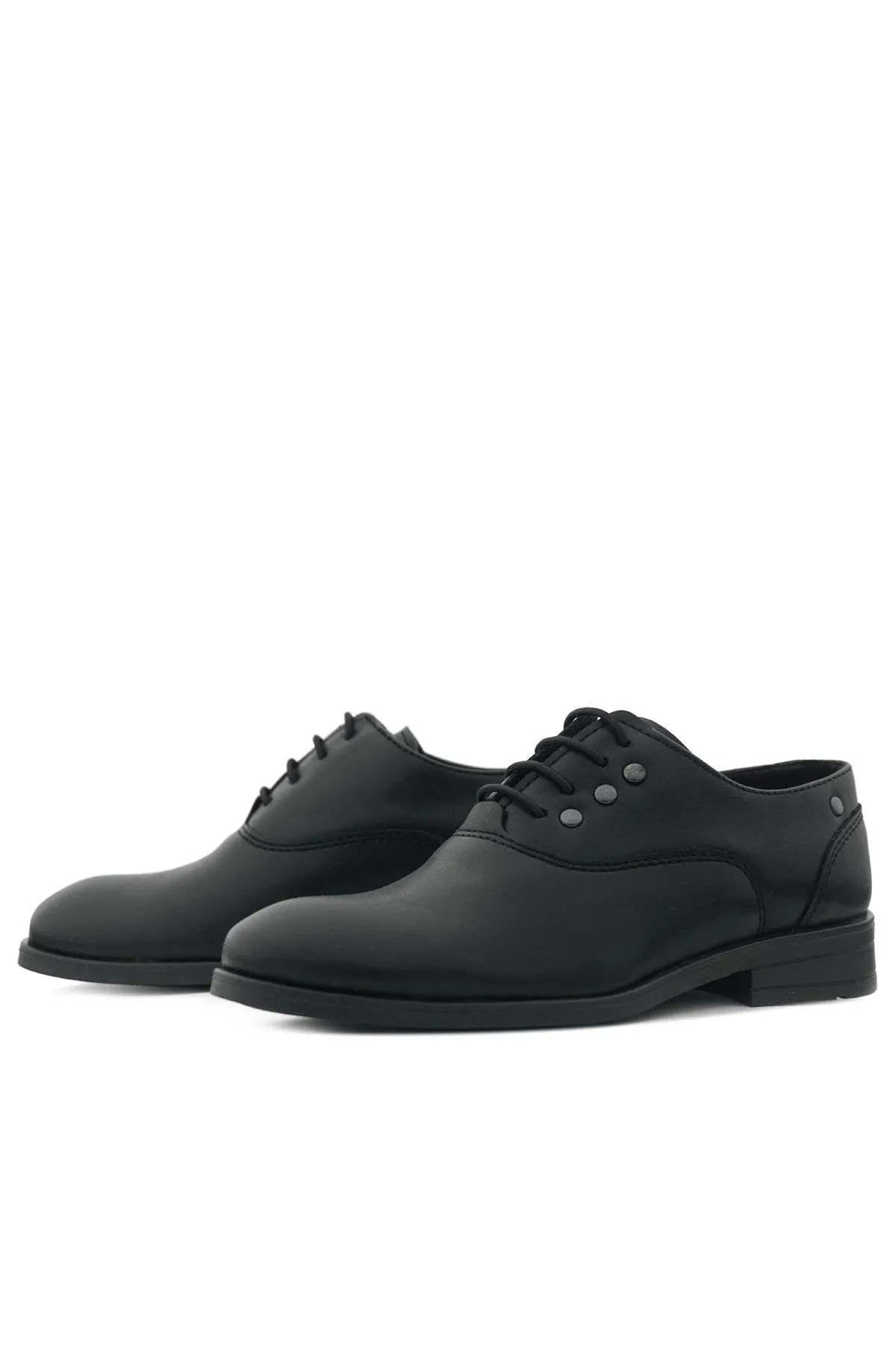 Smokin Siyah Mat Bağcıklı Metal Detaylı Çocuk Klasik Ayakkabısı