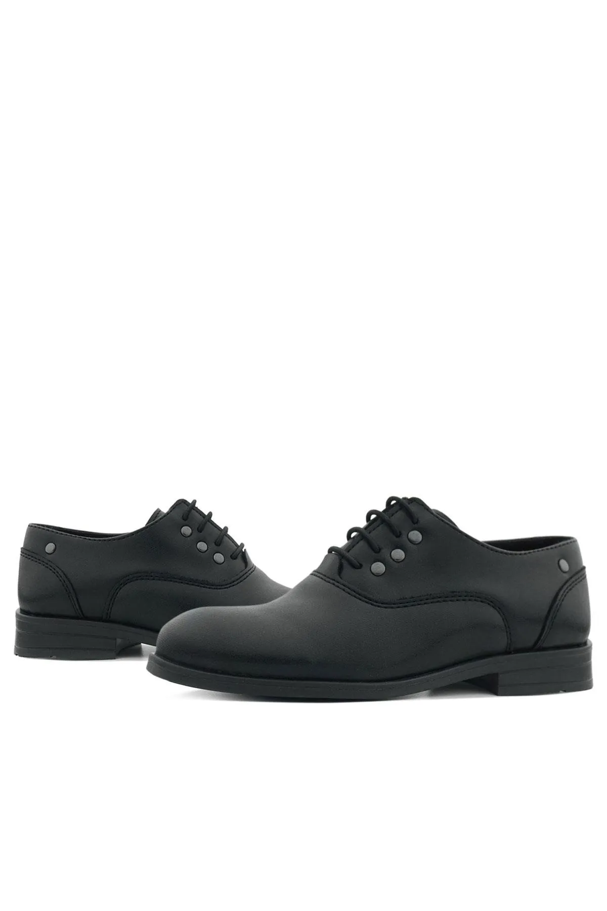 Smokin Siyah Mat Bağcıklı Metal Detaylı Çocuk Klasik Ayakkabısı