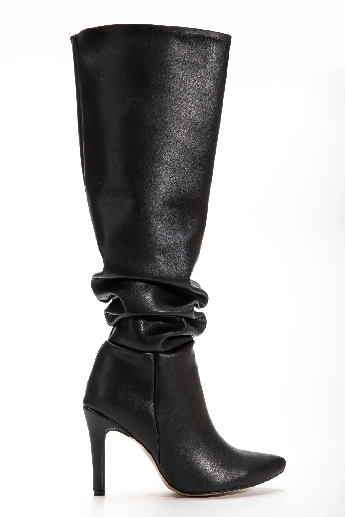 Syt-2003  Siyah Körüklü İnce Topuklu Günlük Bayan Çizme