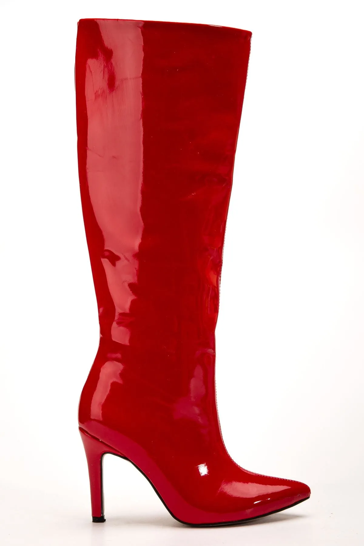 Syt-2004 Kırmızı Rugan Günlük Bayan Çizme