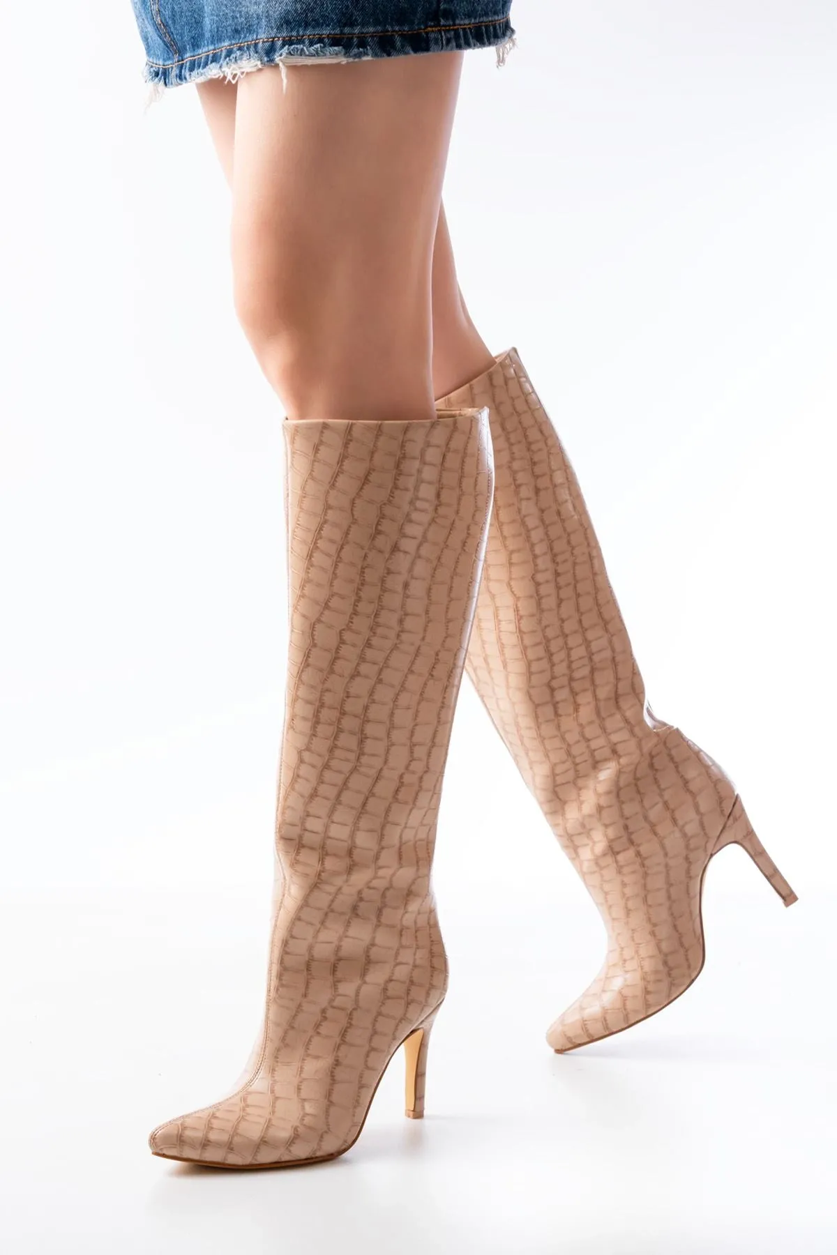 Syt-2004 Nut Kroko Günlük Bayan Çizme