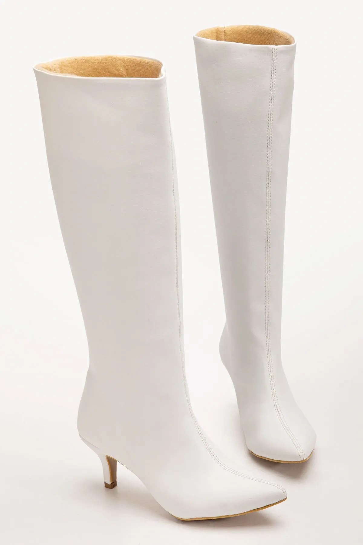 Syt-2025 Beyaz Cilt Günlük Kadın Çizme