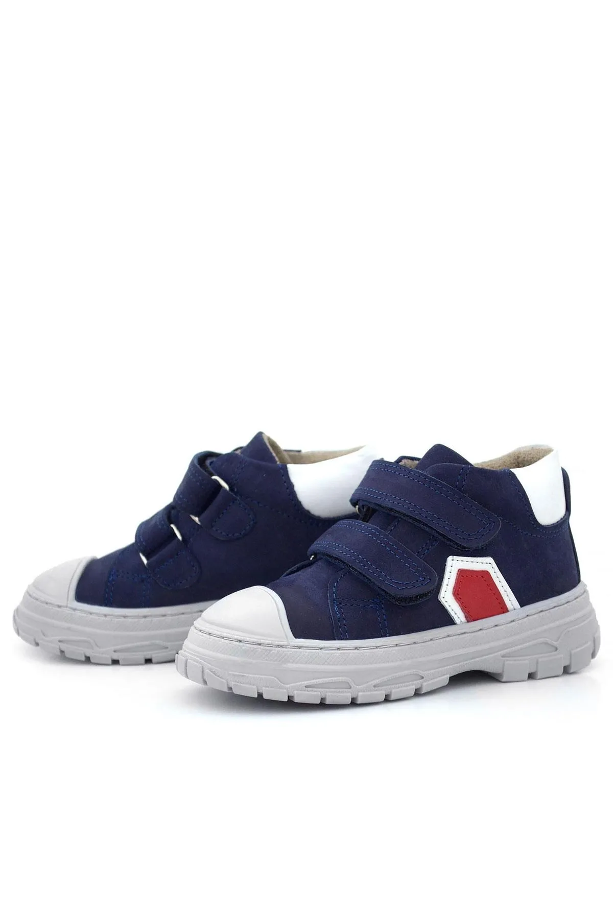 Tails Hakiki Deri Lacivert Kırmızı Cırtlı Çocuk Spor Bot