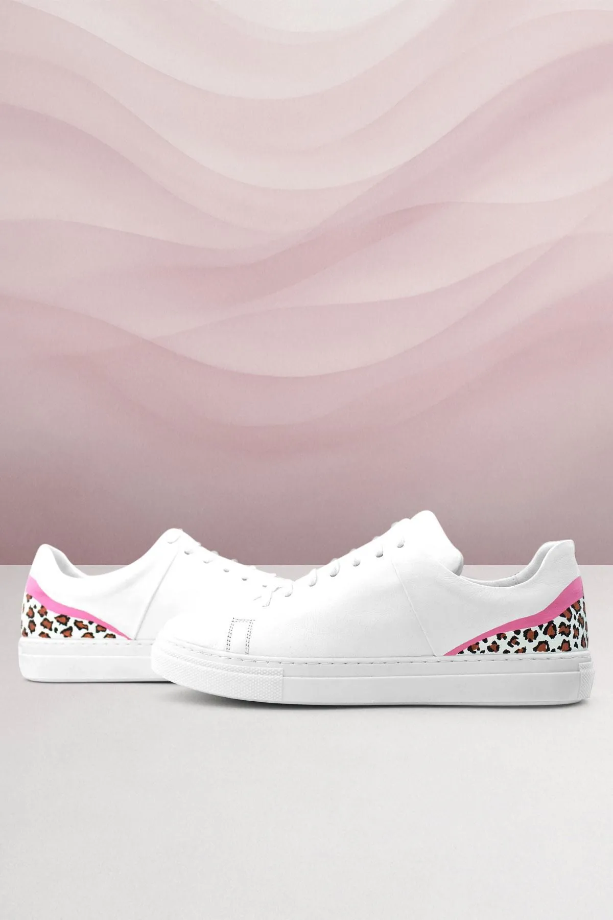 Tbons Özel Tasarım Beyaz Hakiki Deri Kadın Bağcıklı Sneaker Ayakkabı