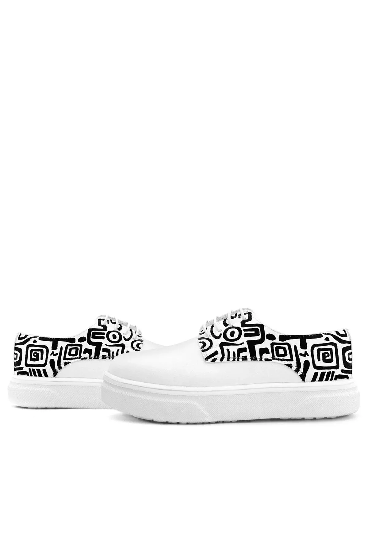 Tbons Özel Tasarım Derby Beyaz Cilt Çocuk Klasik Ayakkabı