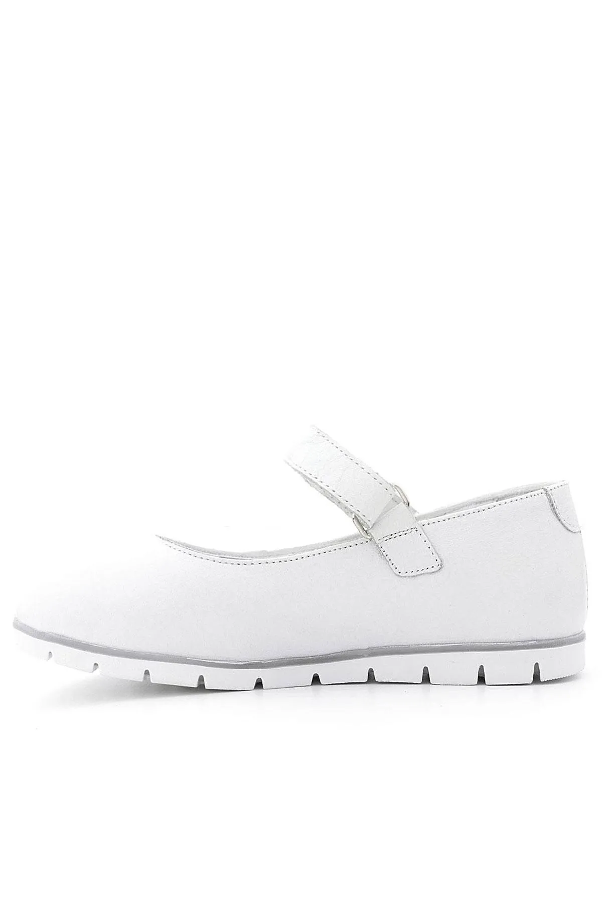 Tbons Özel Tasarım Hakiki Deri Beyaz Kız Çocuk Babet Ayakkabı