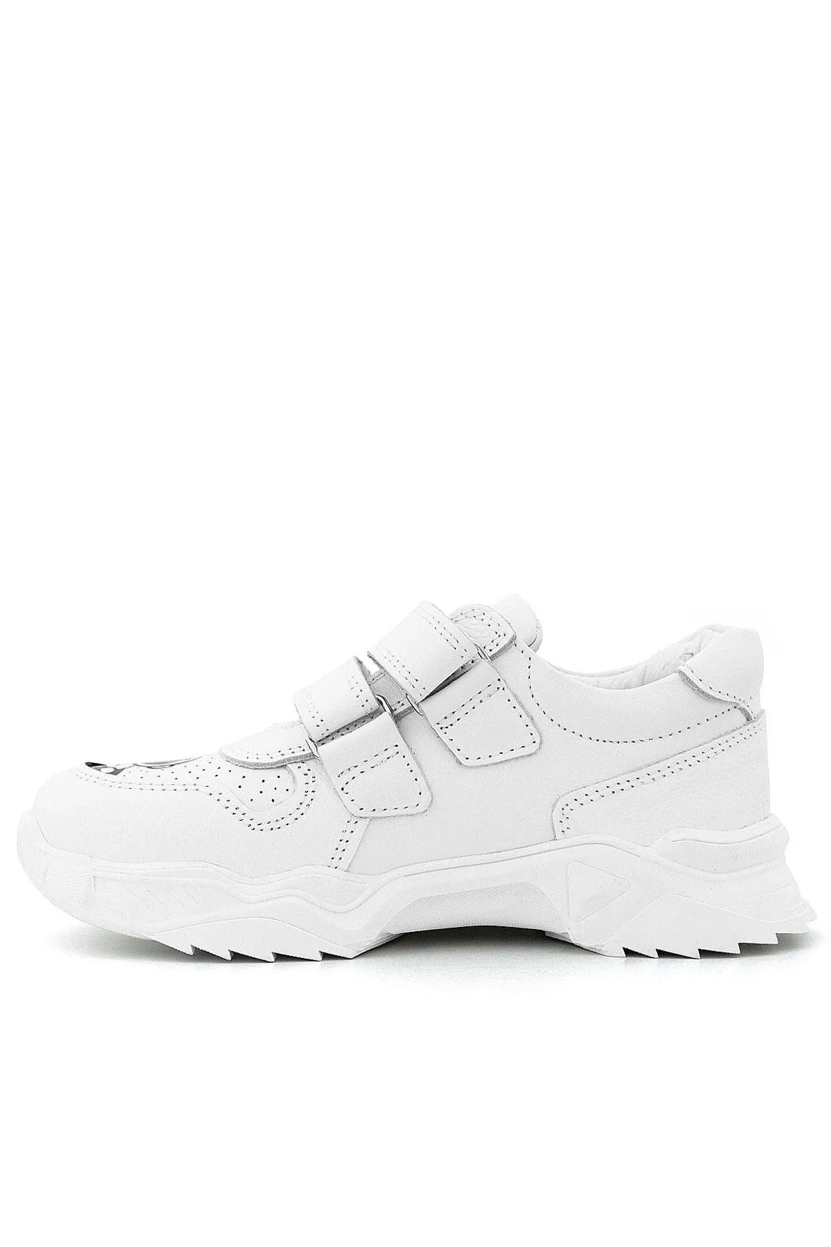 Tbons Özel Tasarım Hakiki Deri Beyaz Kız Çocuk Sneakers Ayakkabı