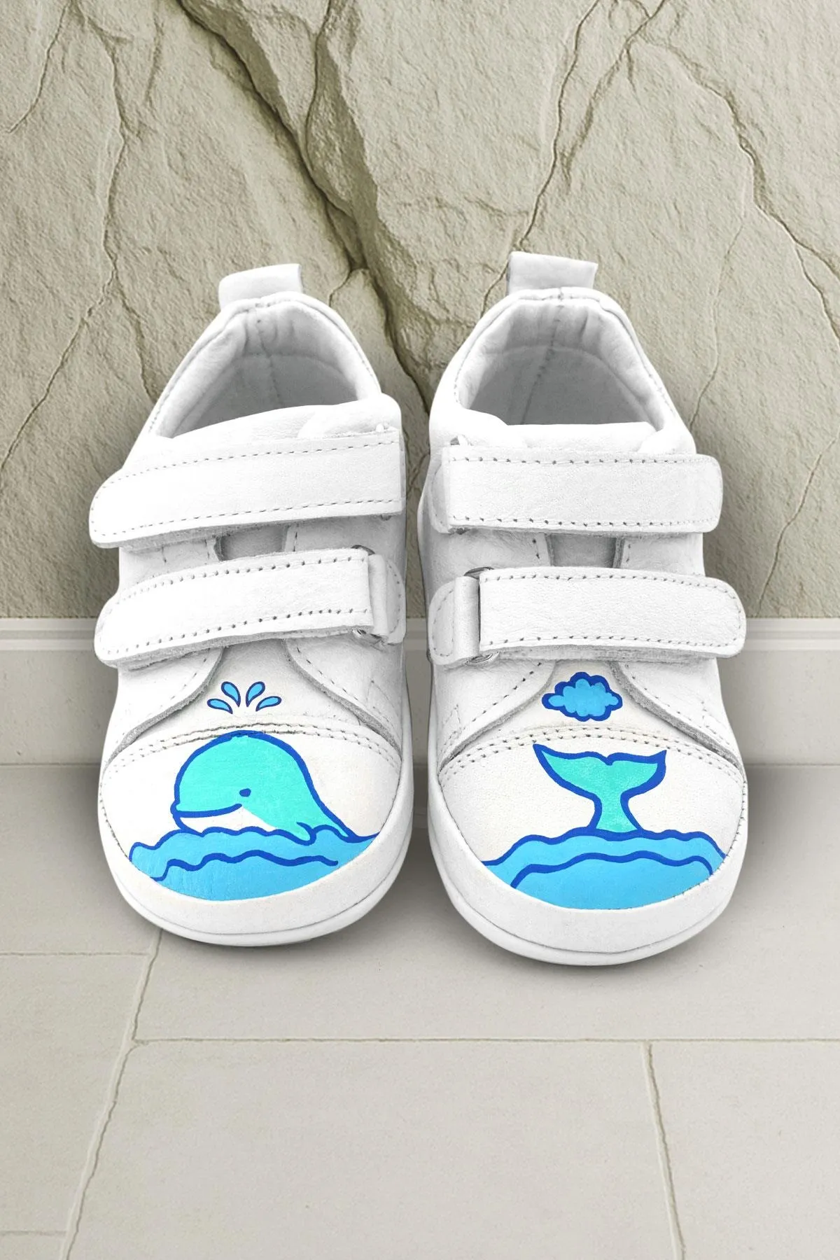 Tbons Özel Tasarım Scrat Hakiki Deri Beyaz İlk Adım Ayakkabısı