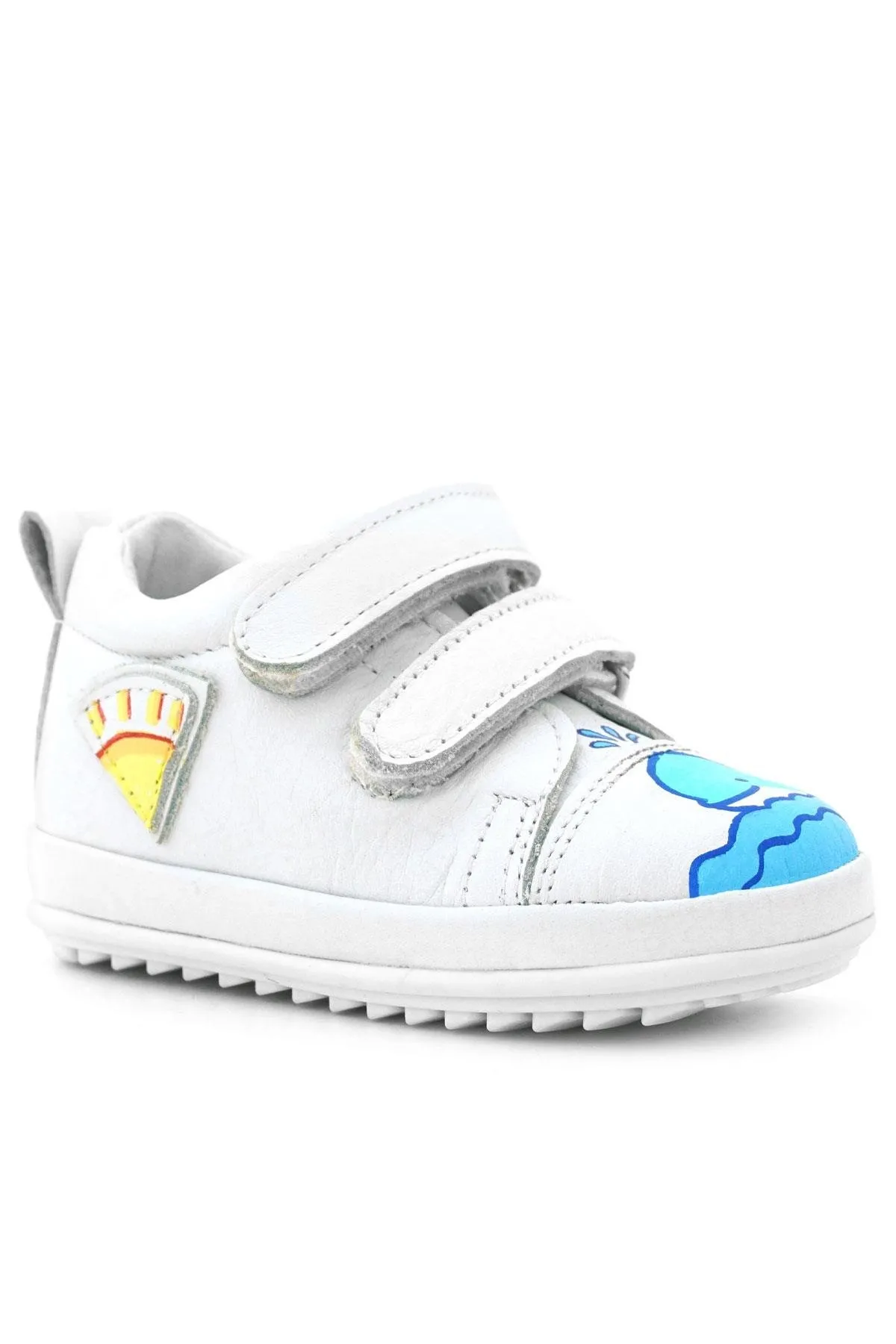 Tbons Özel Tasarım Scrat Hakiki Deri Beyaz İlk Adım Ayakkabısı