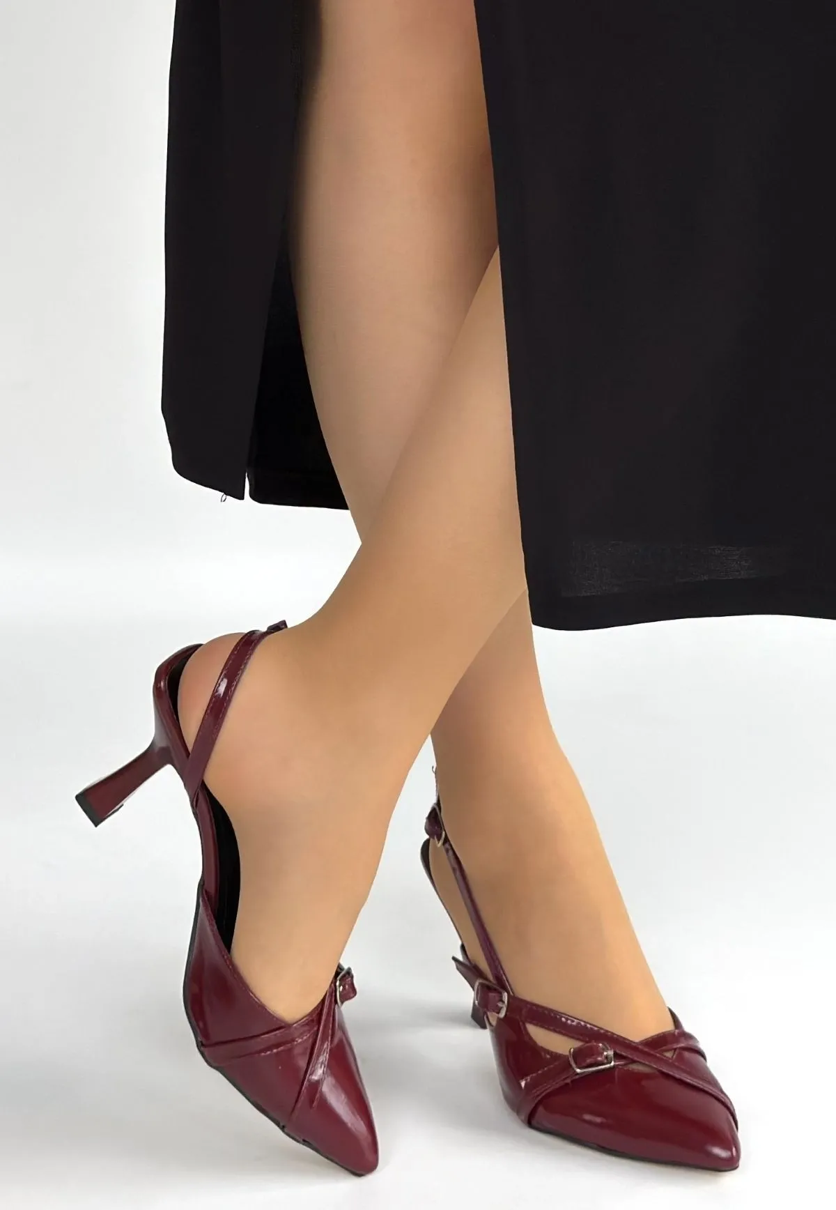 Tetti Bordo Rugan Topuklu Ayakkabı