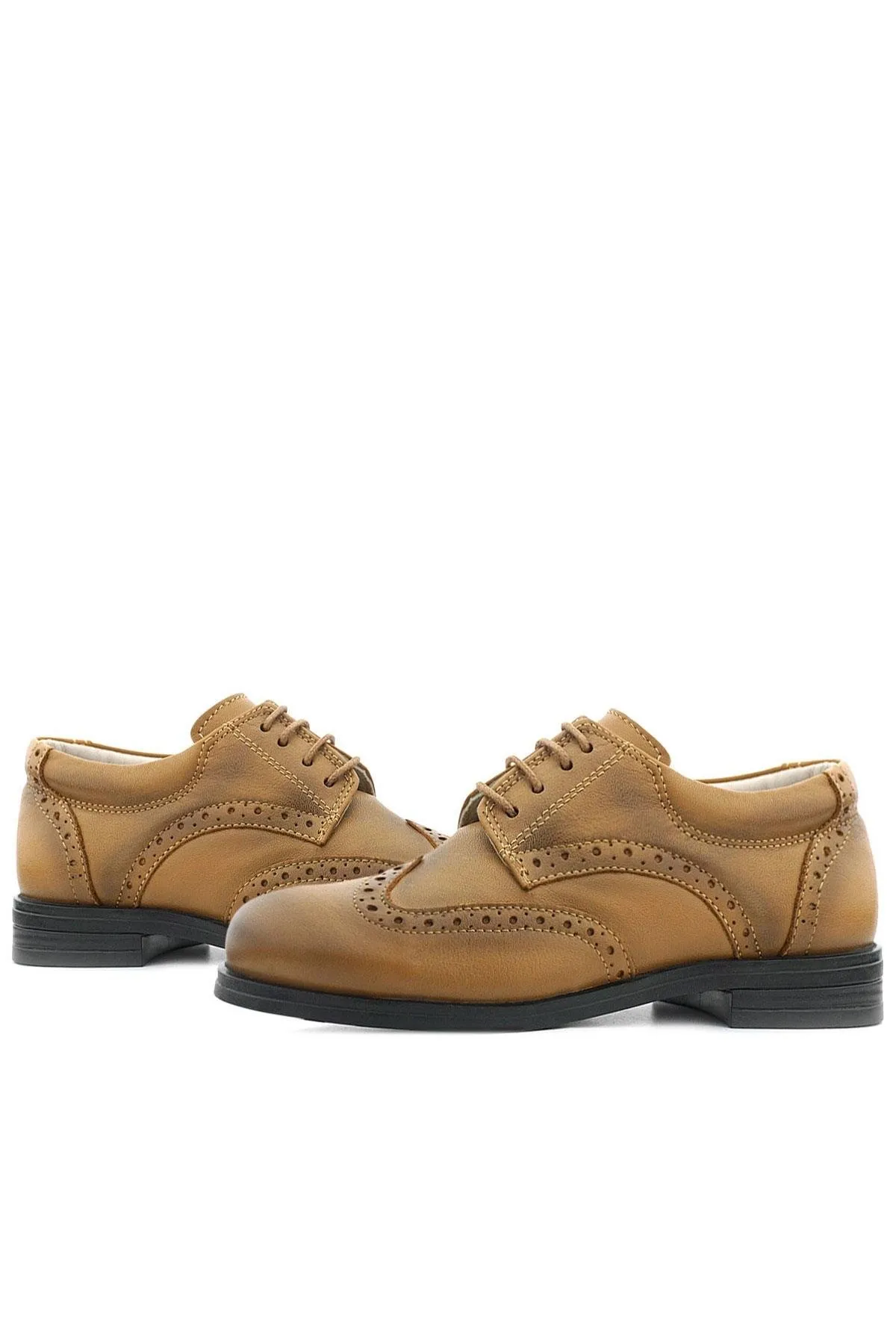 Titan Hakiki Deri Açık Taba Klasik Erkek Çocuk Ayakkabısı