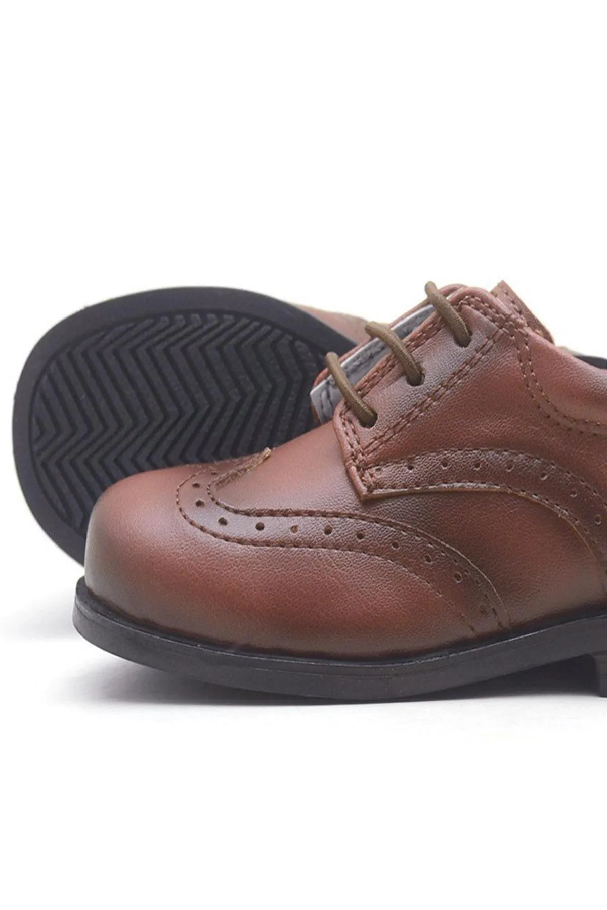 Titan Kahverengi Bağcıklı Klasik Erkek Bebek Ayakkabı