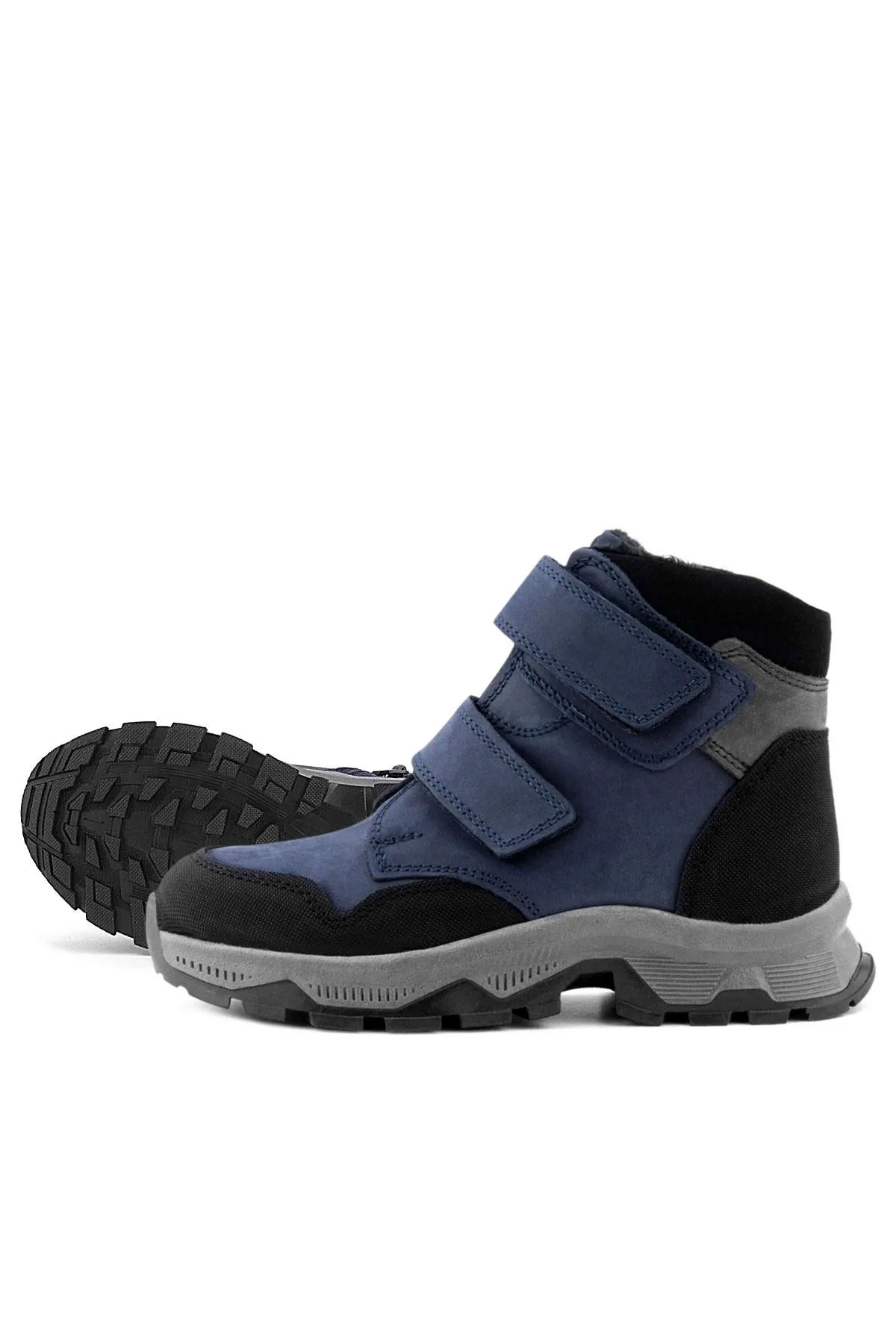 Trekking Hakiki Deri Lacivert Cırt Cırtlı Erkek Çocuk Bot