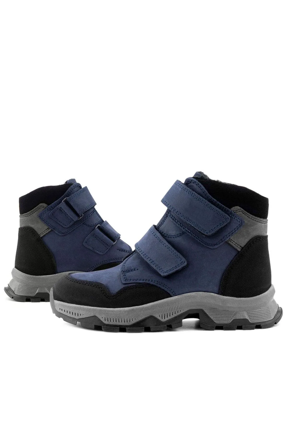 Trekking Hakiki Deri Lacivert Cırt Cırtlı Erkek Çocuk Bot
