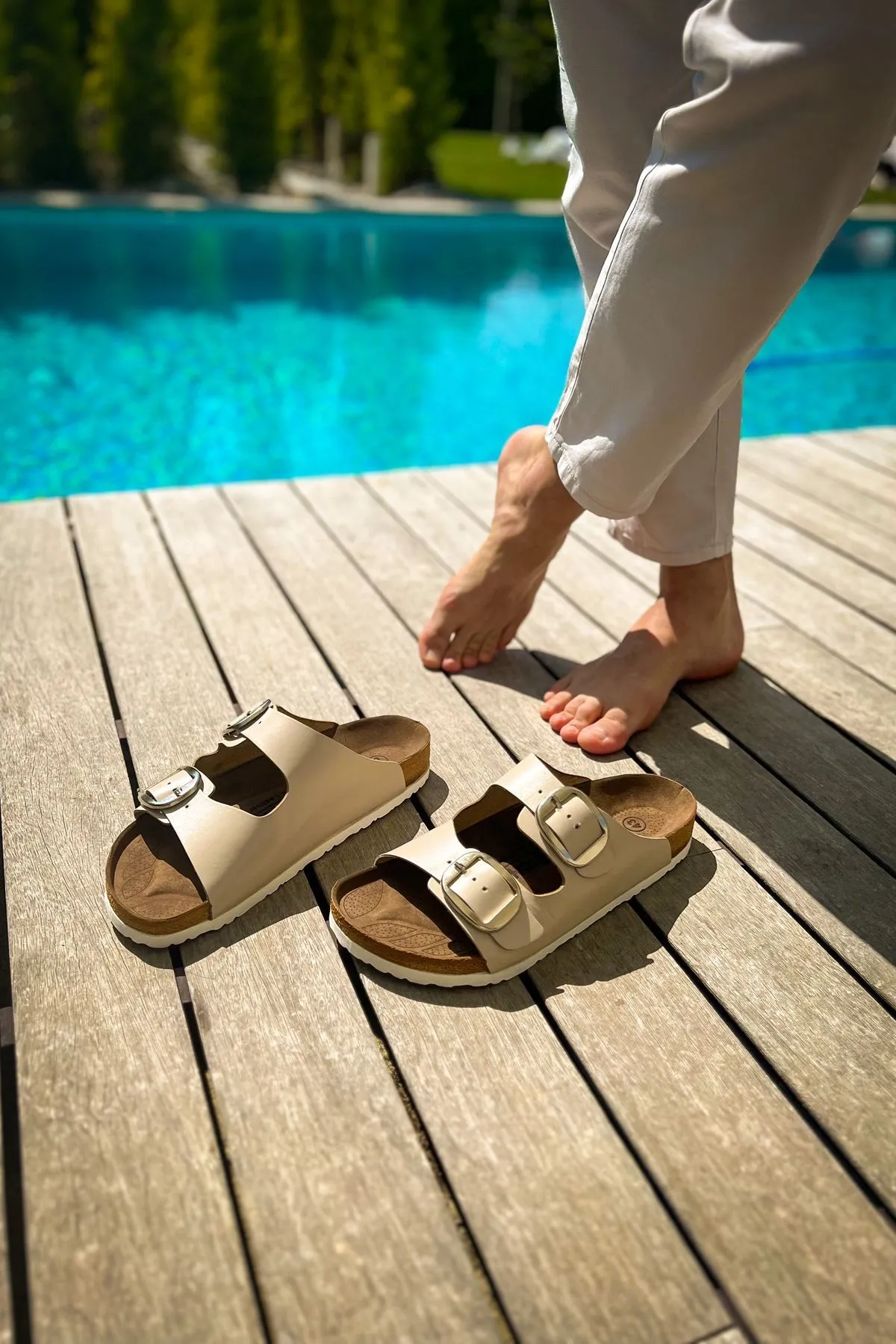 Trl001 - Zenalook Deri Terlik Bej