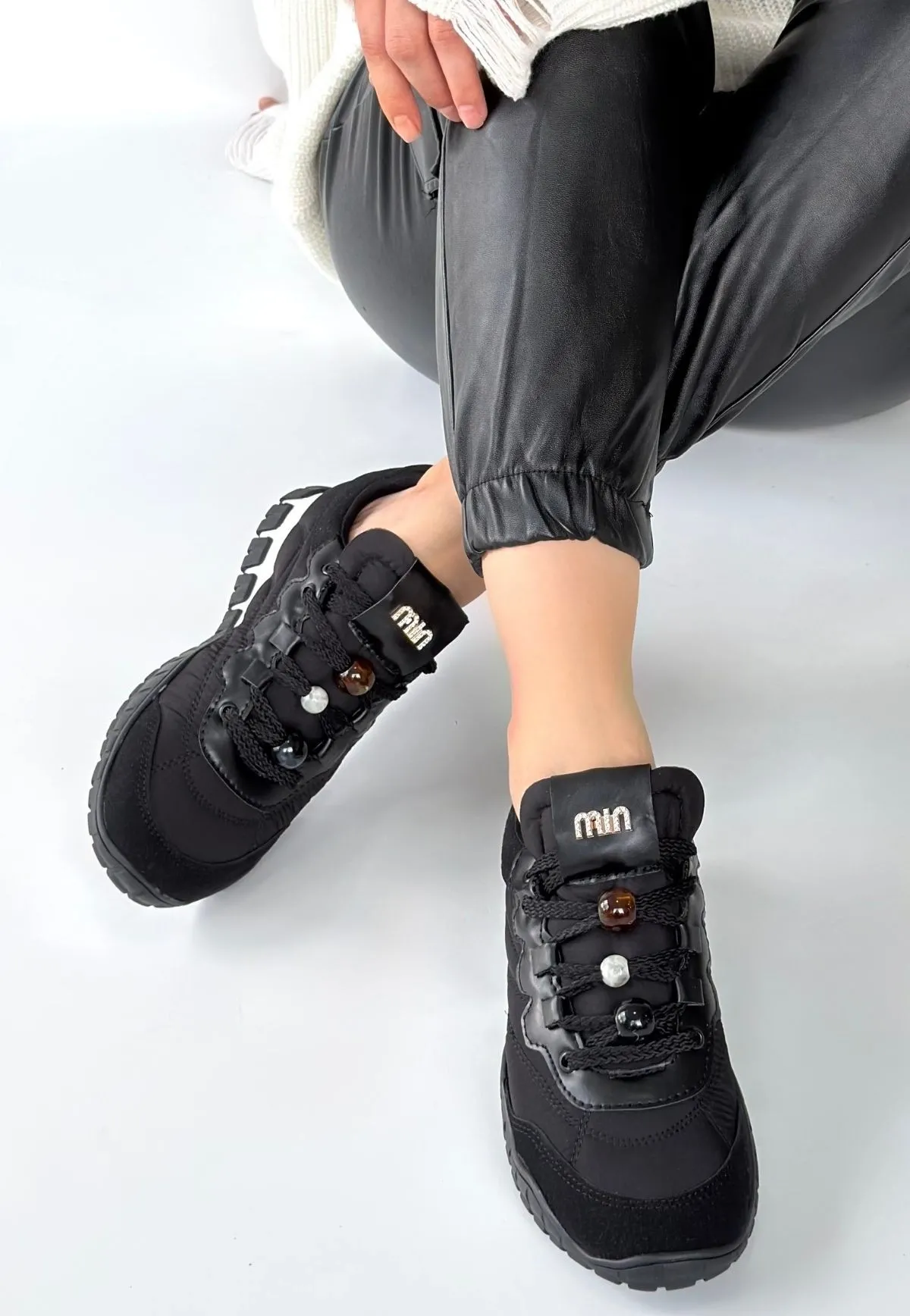 Tues Siyah Nubuk Bağcıklı Spor Ayakkabı