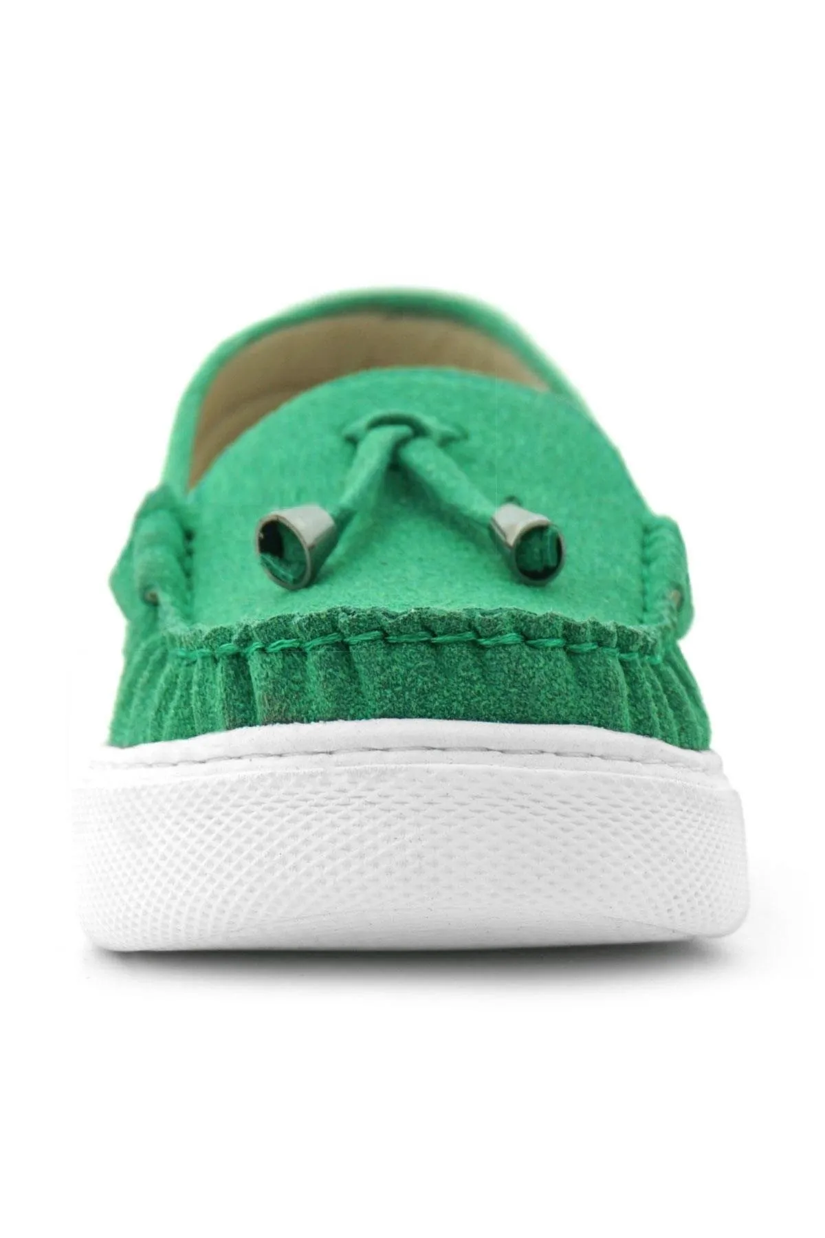 Yeşil Süet Ekstra Hafif Çocuk Makosen Ayakkabı