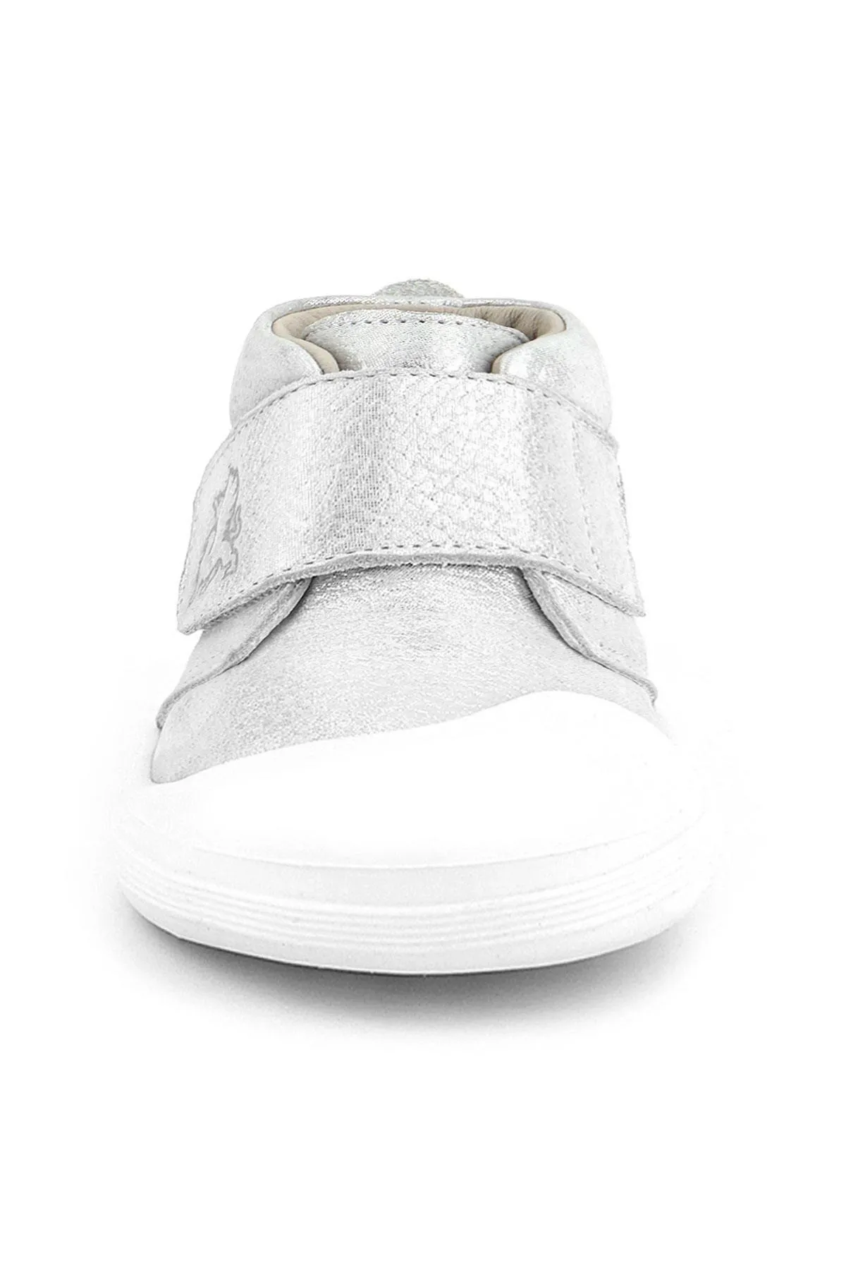 Yoohoo Hakiki Deri Beyaz Simli Cırtlı Unisex Bebek Bot