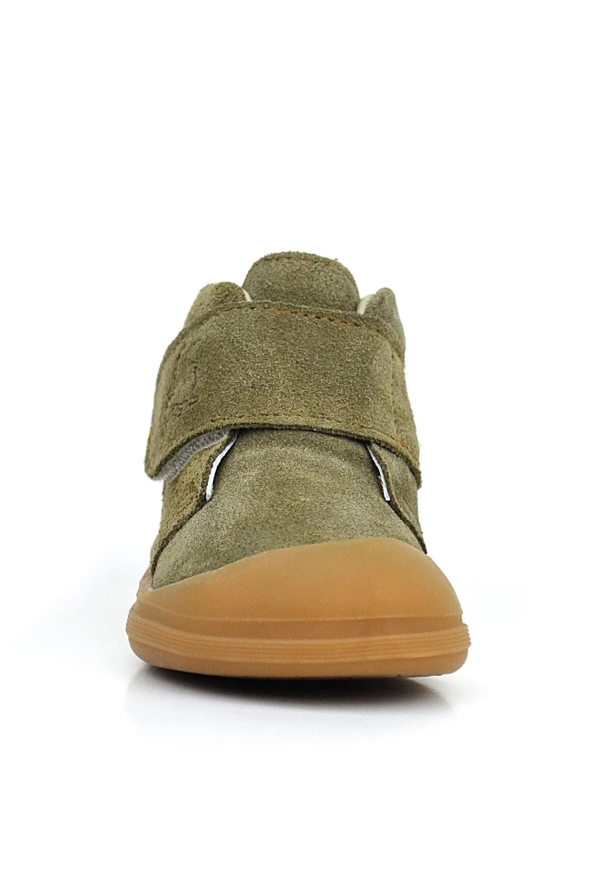 Yoohoo Hakiki Deri Haki Yeşil Cırtlı Unisex Bebek Bot