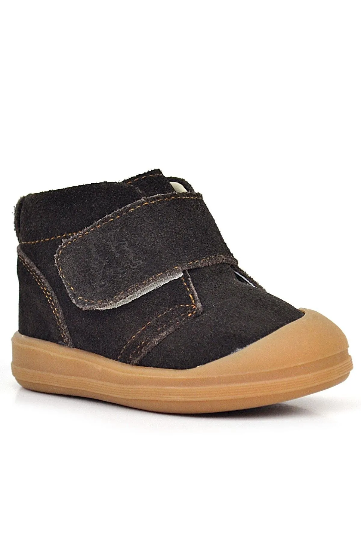 Yoohoo Hakiki Deri Kahverengi Cırtlı Unisex Bebek Bot