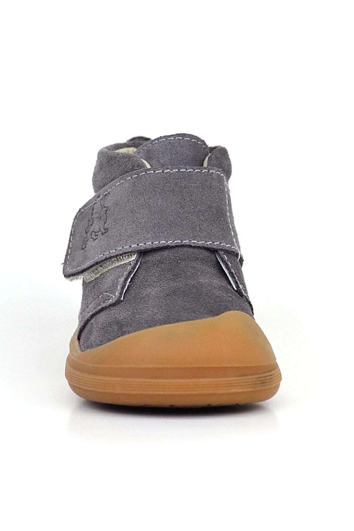 Yoohoo Hakiki Deri Koyu Gri Cırtlı Unisex Bebek Bot