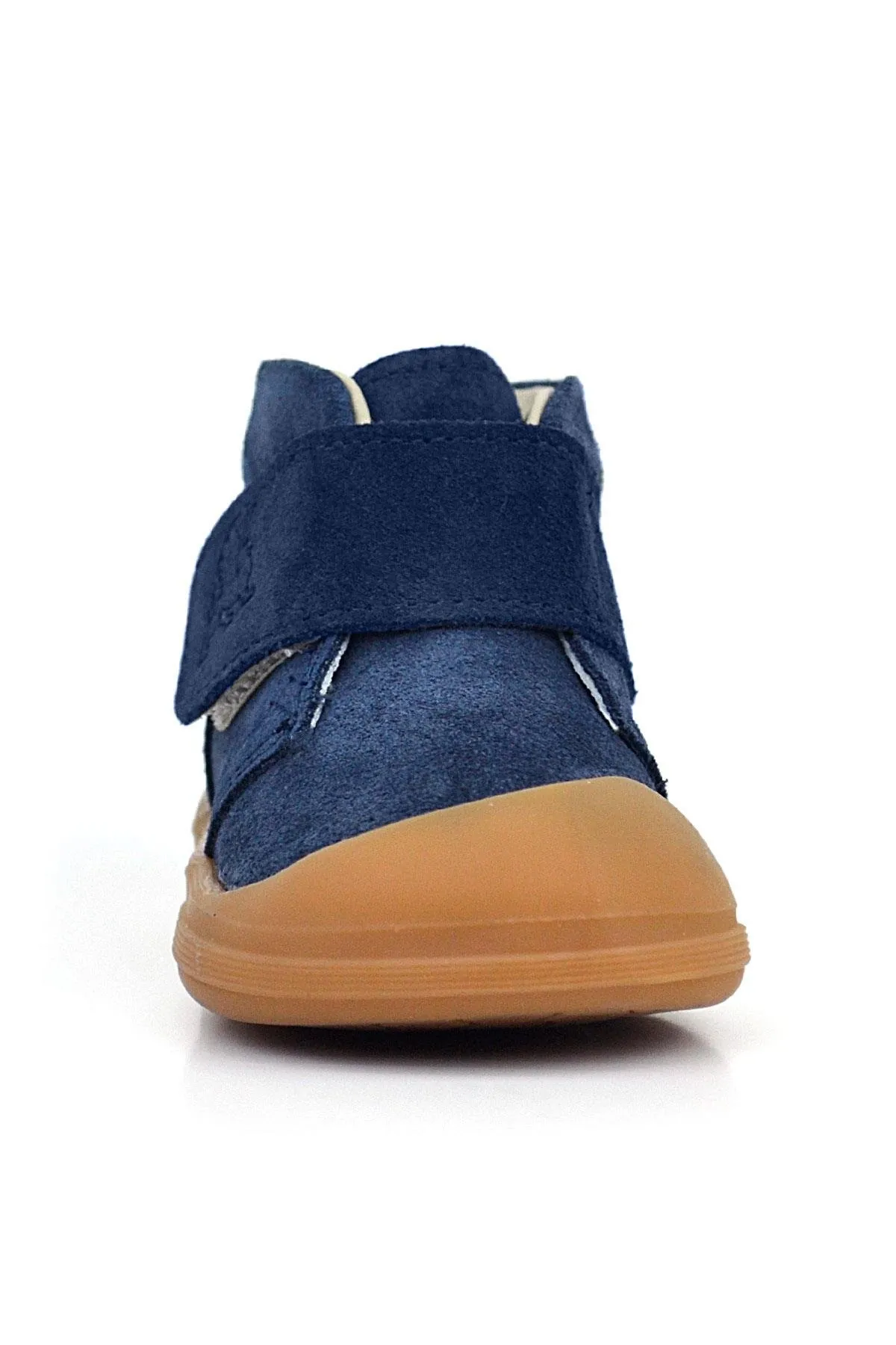 Yoohoo Hakiki Deri Koyu Lacivert Cırtlı Unisex Bebek Bot