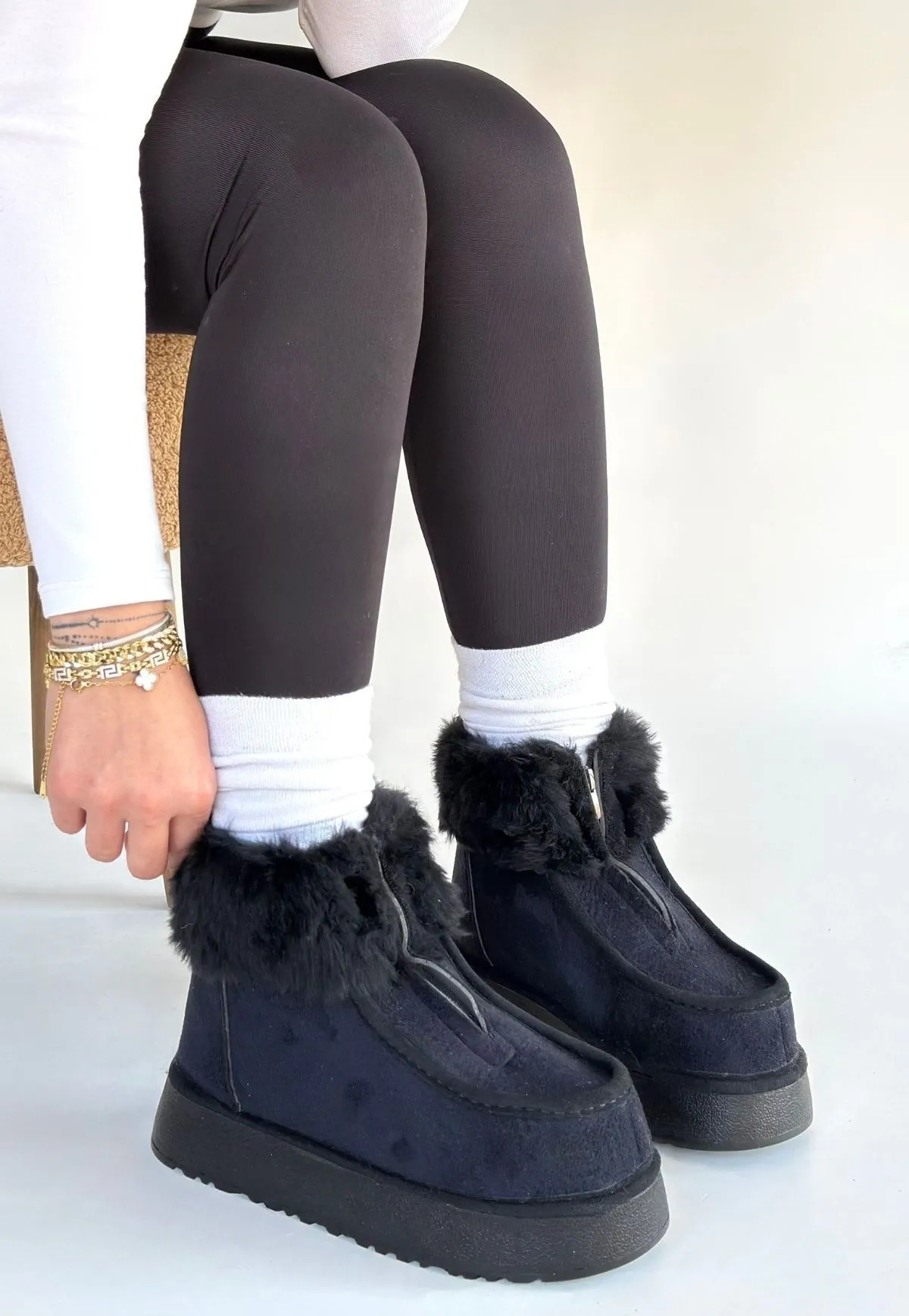 Zinya Siyah Süet Bot