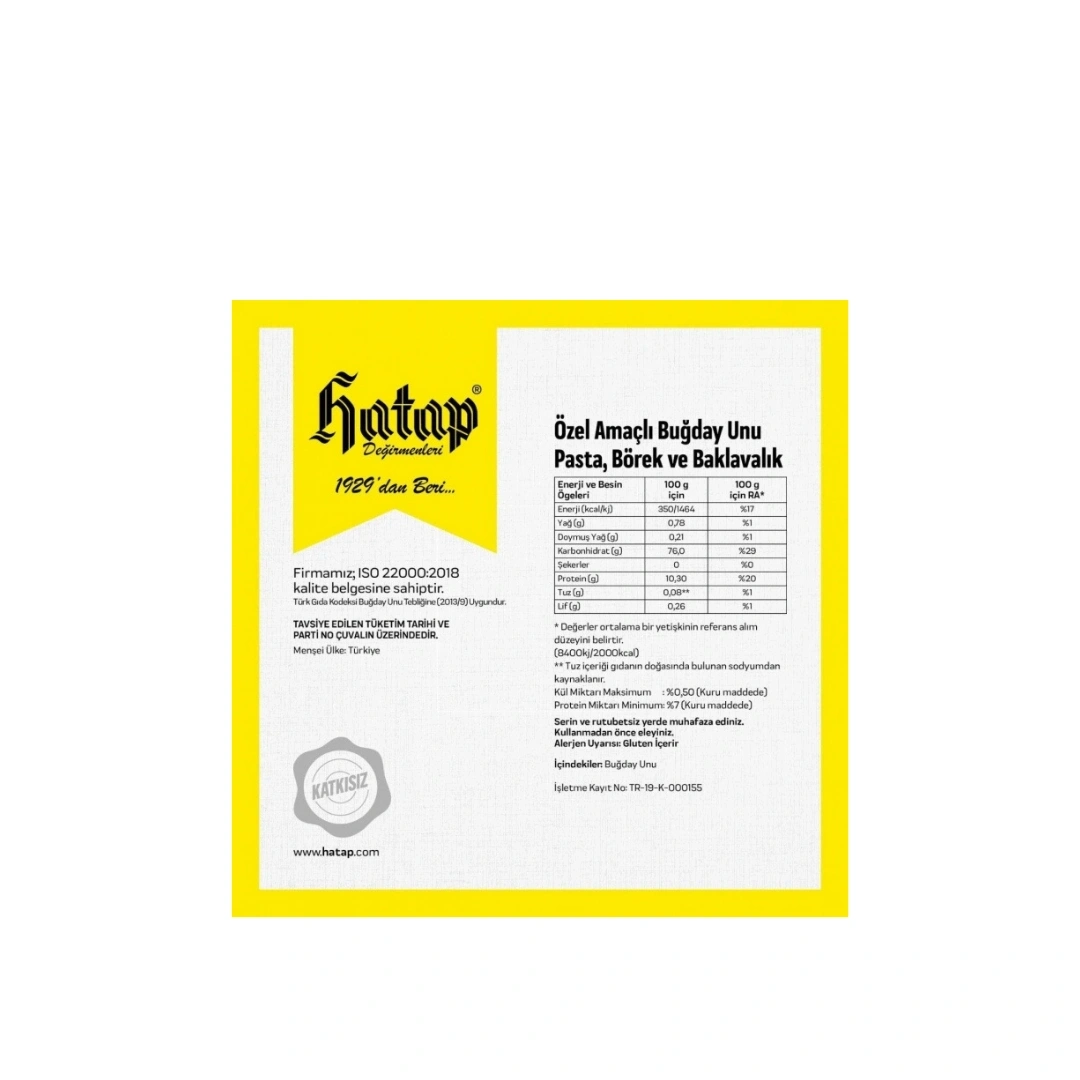 Hatap Un 10 Kg Pasta Börek ve Baklavalık Un