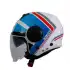 SWAY SW 737 OPEN FACE DOUBLE WHITE BLUE Medium