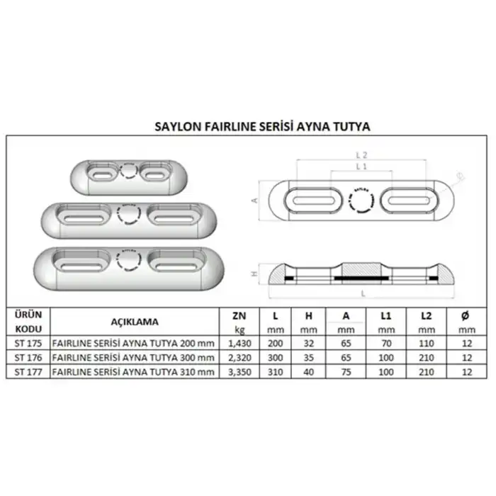 Fairline Serisi Ayna Tutya 200 mm